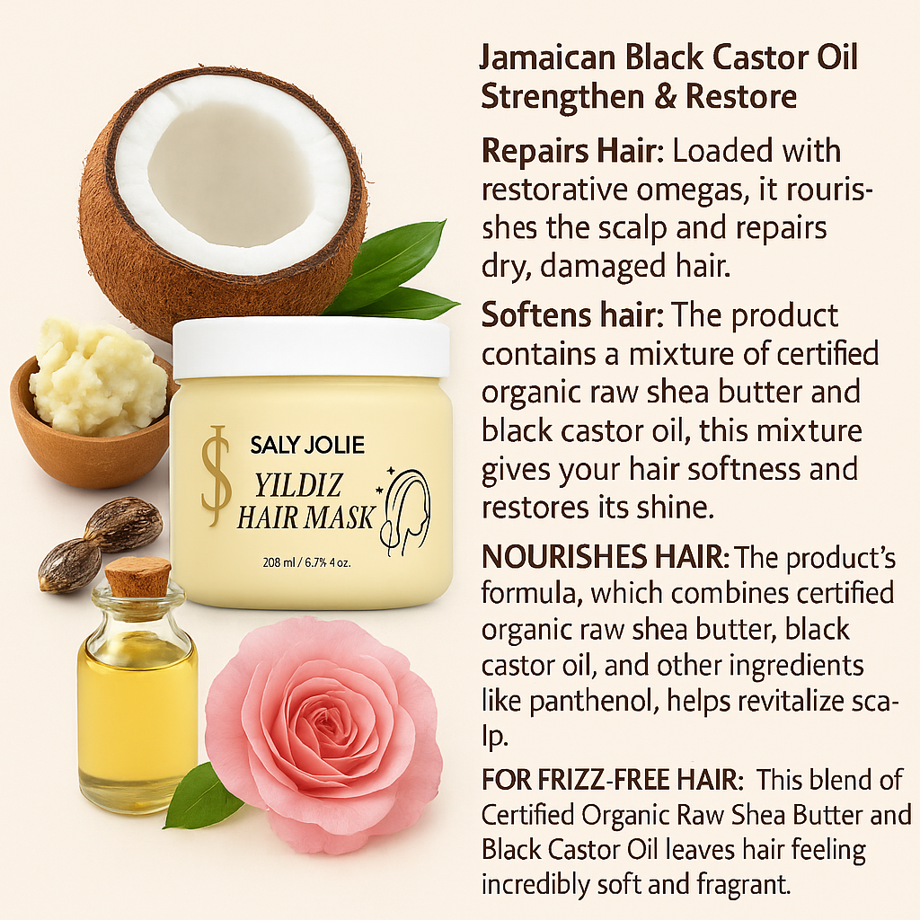 Yildiz Hair Mask Jamaican castor oil, 200ml