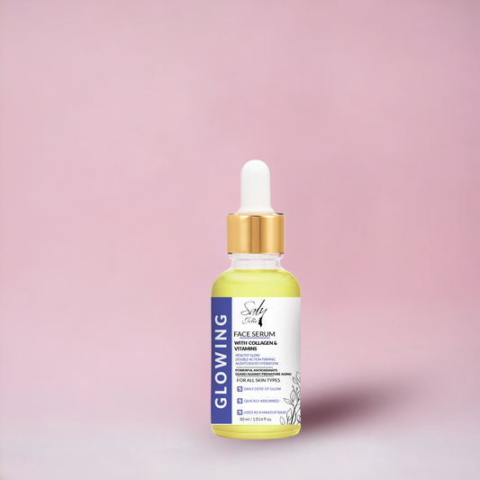Organic Glowing Collagen and Vitamins Serum for the face and neck, quickly absorbed
