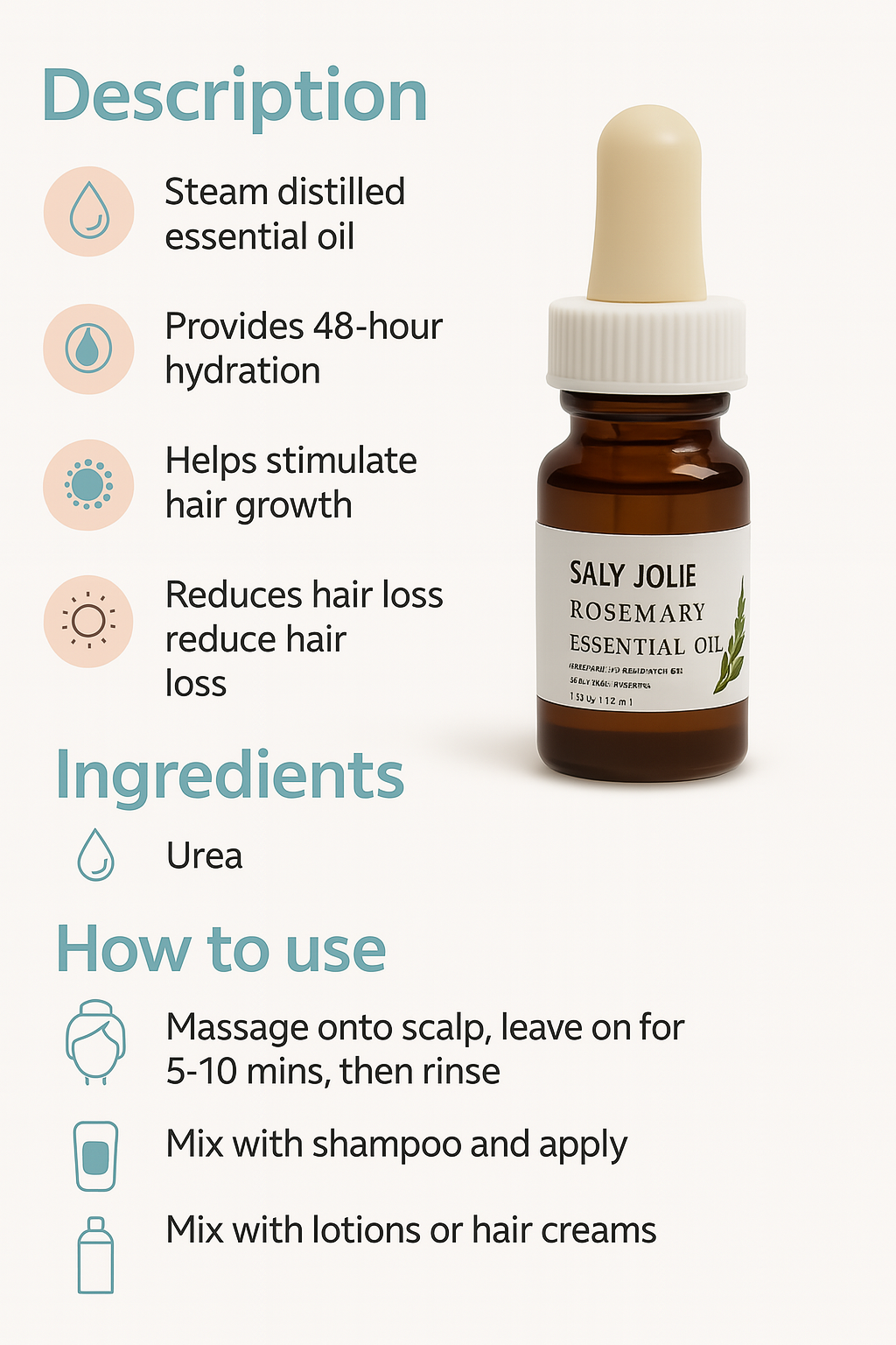 Pure Rosemary Extract for hair roots 15ml