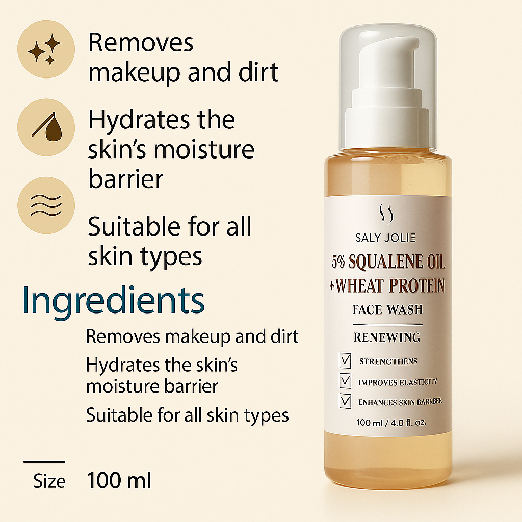 غسول للوجه بزيت السكوالين ٥٪ للبشرة الجافة