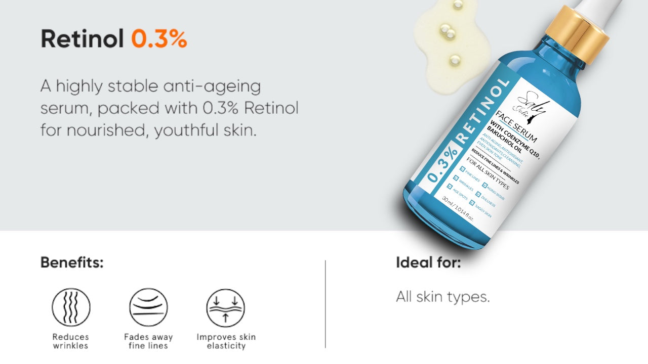 0.3% Retinol Serum For Face For Anti Aging,  Night Face Serum