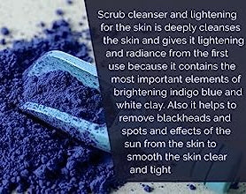 Luxurious Blue Nila Scrub with apricot seeds 100% Natural Deep Skin Cleanser & Lightener