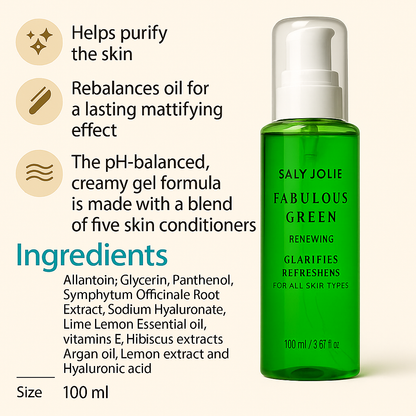 FACE WASH FABULOUS GREEN FOR ALL SKIN TYPES, 100ml
