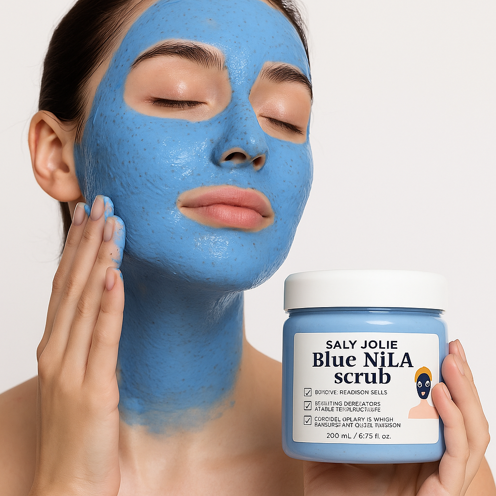 Luxurious Blue Nila Scrub with apricot seeds, 200ml