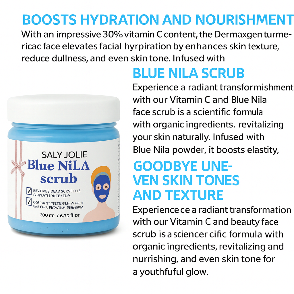 Luxurious Blue Nila Scrub with apricot seeds, 200ml