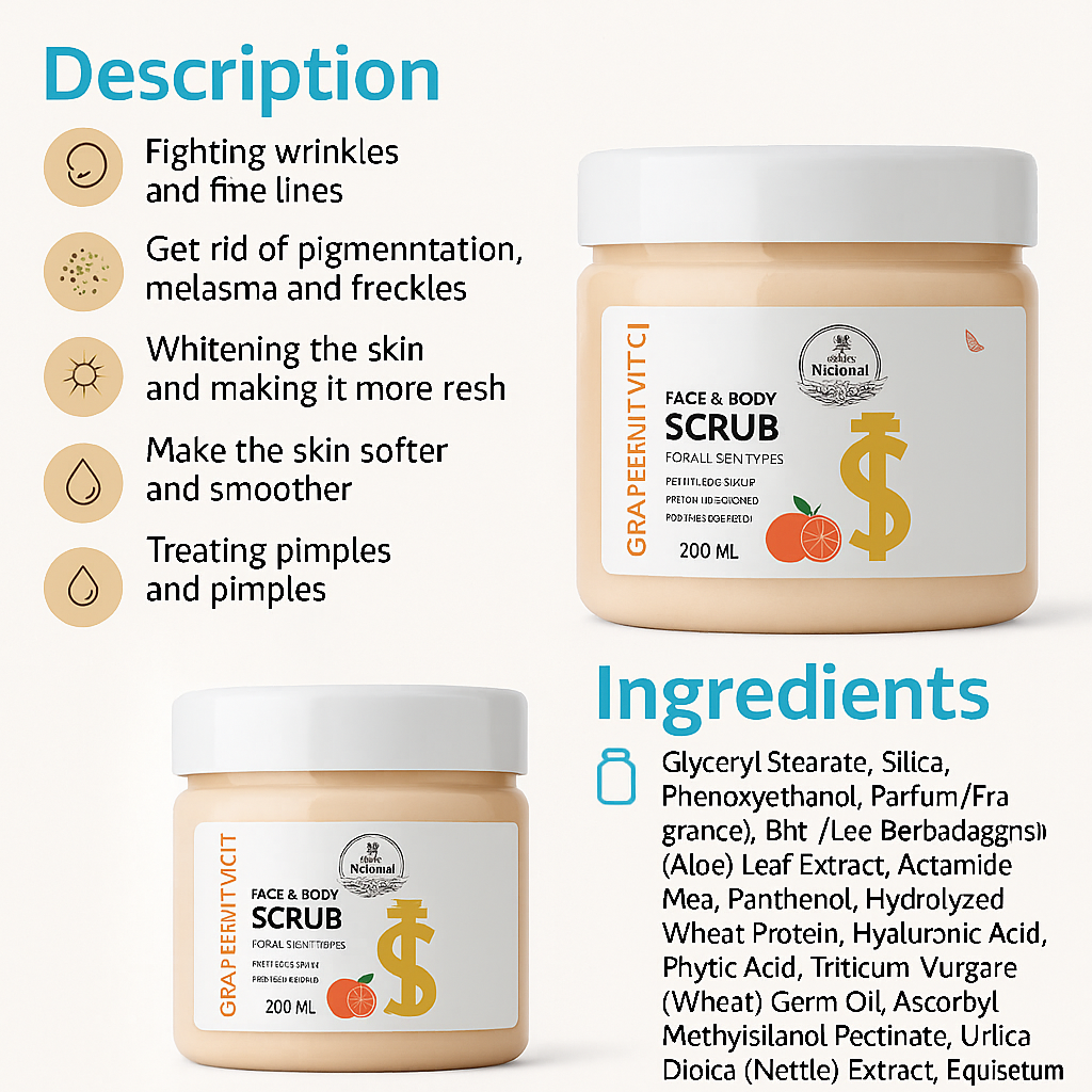 Crystal Grapefruit scrub, 200ml