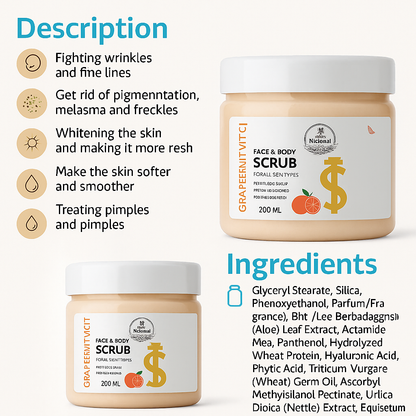 Crystal Grapefruit scrub, 200ml