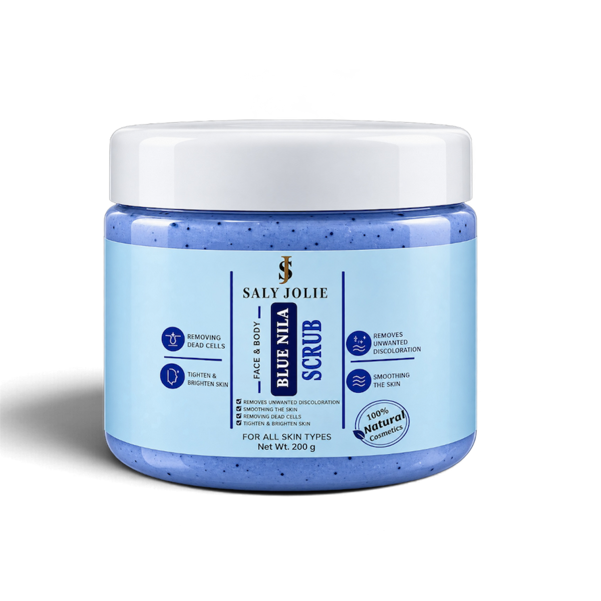 Luxurious Blue Nila Scrub with apricot seeds, 200ml