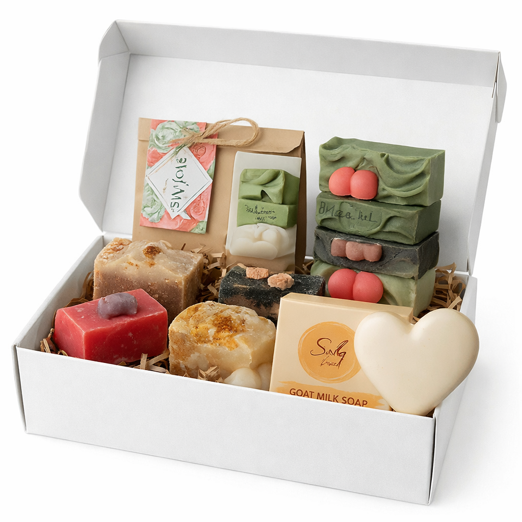 The Box of six organic soaps