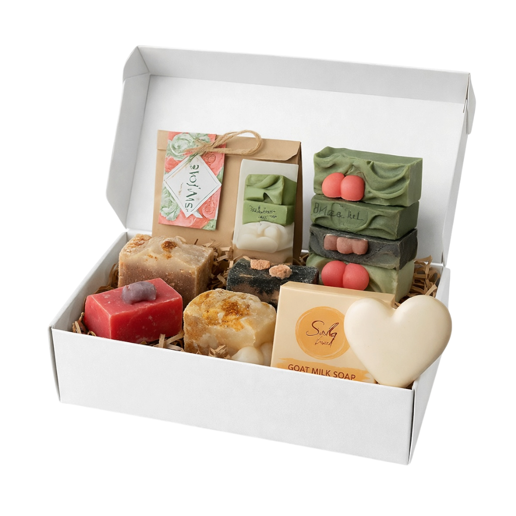 The Box of six organic soaps